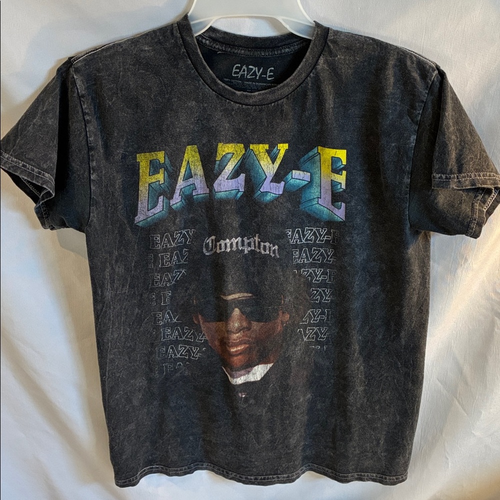 Eazy-E Compton Ruthless records hip hop rapper distressed dark gray wash t-shirt - Picture 9 of 10